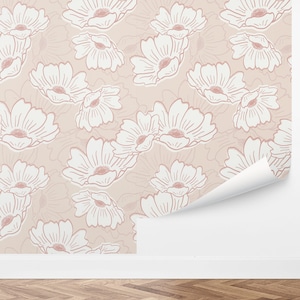 Custom Floral Peel and Stick Wallpaper, Removable Wallpaper - Fanciful Floral Wallpaper by Love vs. Design