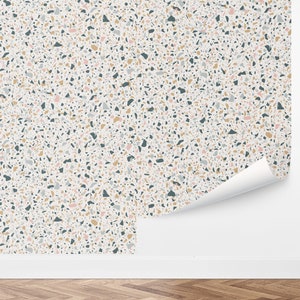 Custom Terrazzo Peel and Stick Wallpaper, Removable Wallpaper - Speckled Terrazzo Wallpaper by Love vs. Design