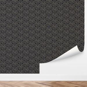 Custom Art Deco Peel and Stick Wallpaper, Removable Wallpaper - Mod Scales Wallpaper by Love vs. Design