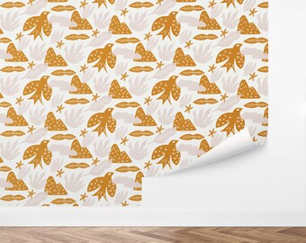 Custom Birds Peel and Stick Wallpaper, Removable Wallpaper - Nordic Birds by Love vs. Design