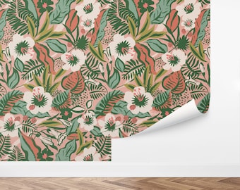 Custom Floral Peel and Stick Wallpaper, Removable Wallpaper - Garden Bungalow by Love vs. Design