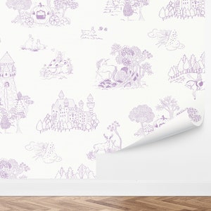 Custom Kids Peel and Stick Wallpaper, Removable Wallpaper - Fairytale Wonderland Wallpaper by Love vs. Design
