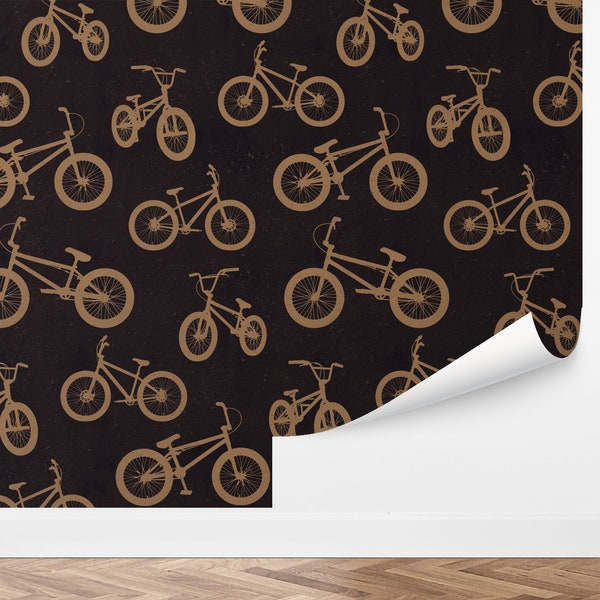 Custom Kids Peel and Stick Wallpaper, Removable Wallpaper - BMX Rides Wallpaper by Love vs. Design