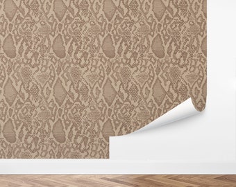 Custom Animal Print Peel and Stick Wallpaper, Removable Wallpaper - Snakeskin Pattern Wallpaper by Love vs. Design