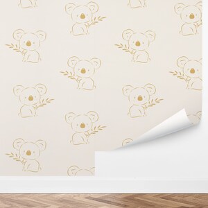 Custom Nursery Peel and Stick Wallpaper, Removable Wallpaper - Cute Koalas Wallpaper by Love vs. Design