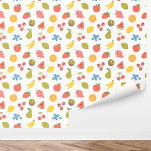 Custom Kids Peel and Stick Wallpaper, Removable Wallpaper - Fruit Salad Wallpaper by Love vs. Design