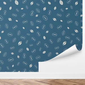 Custom Sports Peel and Stick Wallpaper, Removable Wallpaper - Varsity Football Wallpaper by Love vs. Design