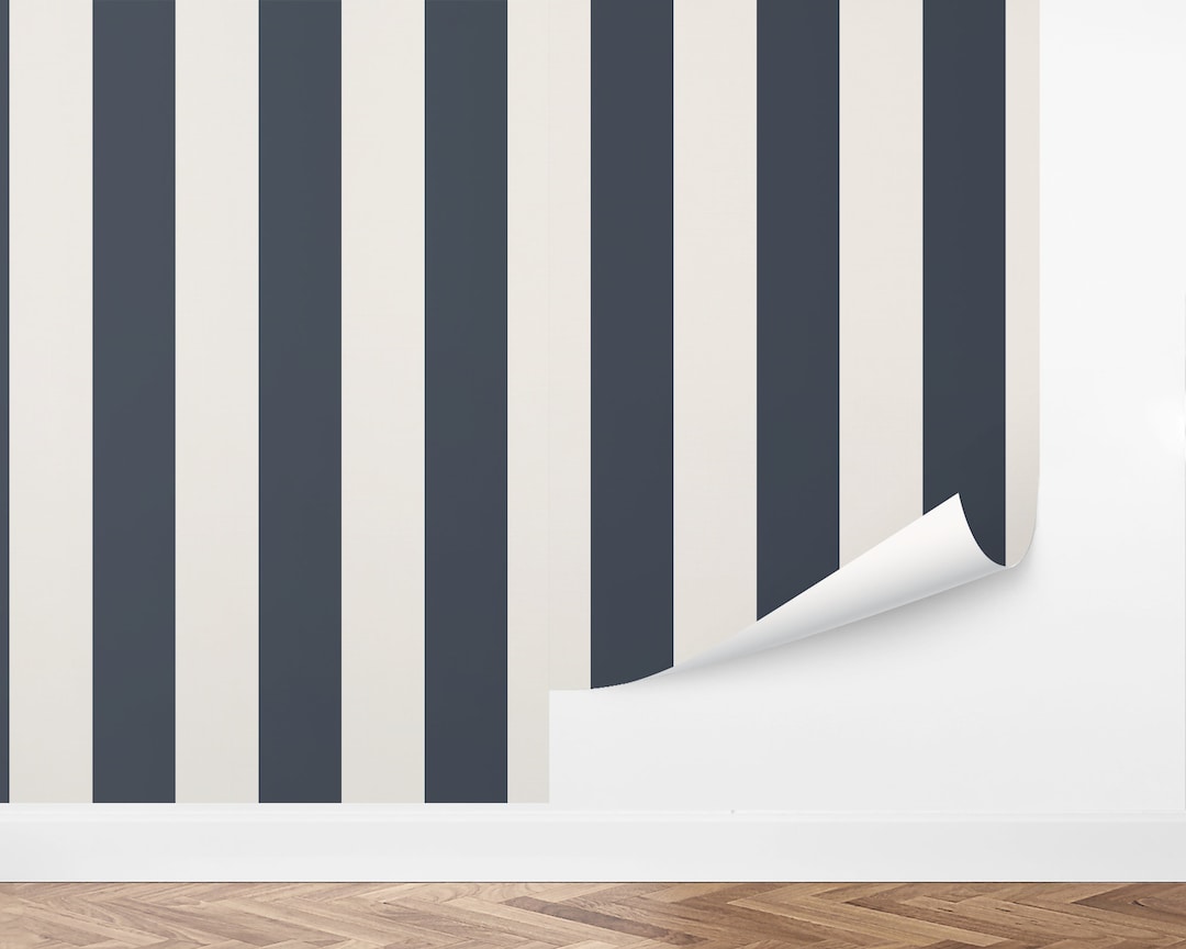 Custom Striped Peel and Stick Wallpaper Removable Wallpaper Etsy