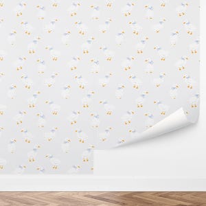 Custom Kids Peel and Stick Wallpaper, Removable Wallpaper - Little Ducklings Wallpaper by Love vs. Design