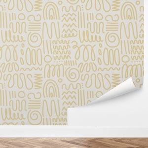 Custom Nursery Peel and Stick Wallpaper, Removable Wallpaper - Lively Doodles Wallpaper by Love vs. Design