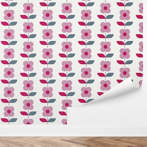 Custom Floral Peel and Stick Wallpaper, Removable Wallpaper - Sprouting Daisies by Love vs. Design