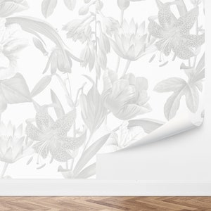 Custom Botanical Peel and Stick Wallpaper, Removable Wallpaper - Flora Botanica Wallpaper by Love vs. Design