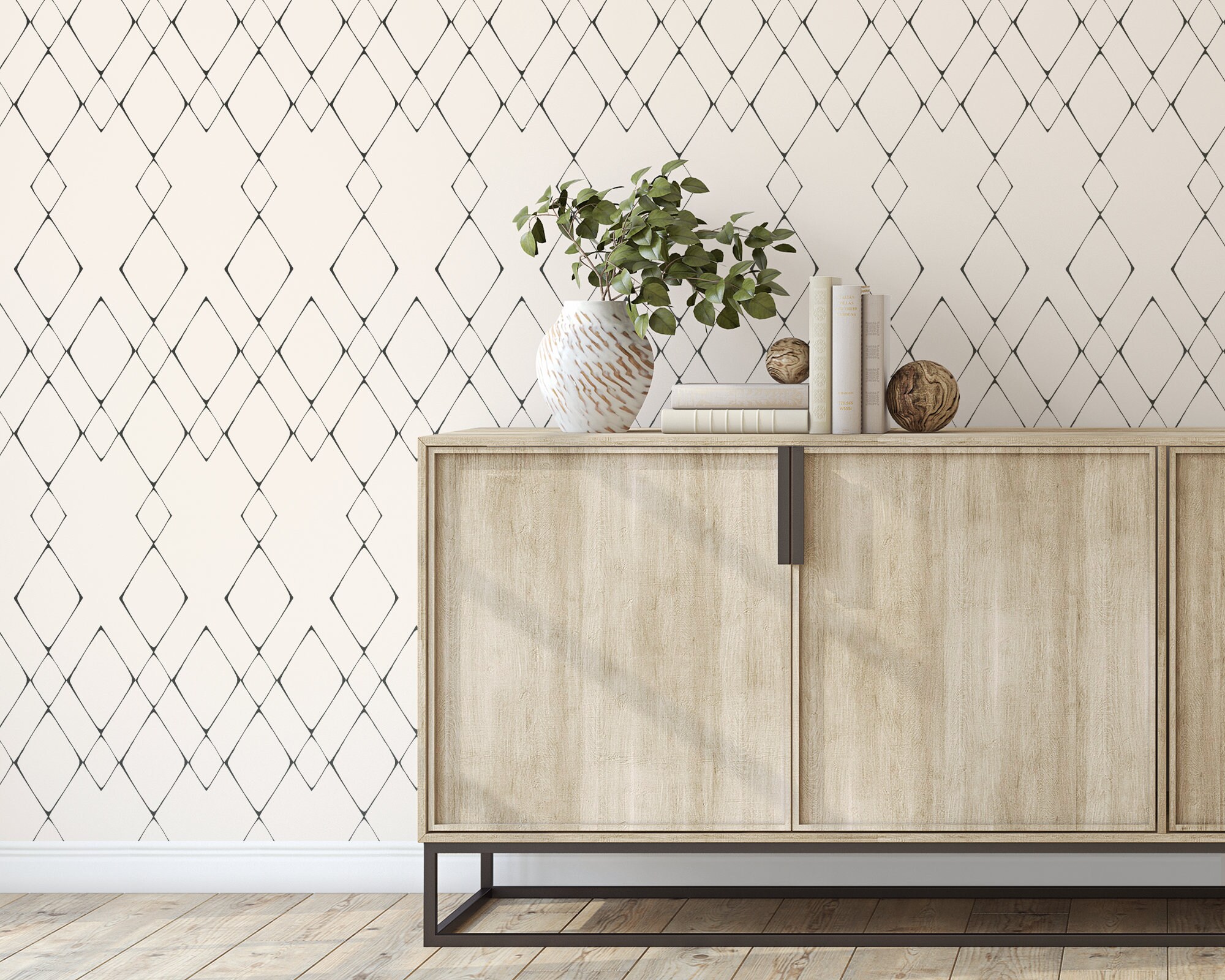 Custom Geometric Peel and Stick Wallpaper, Removable Wallpaper - Inky ...