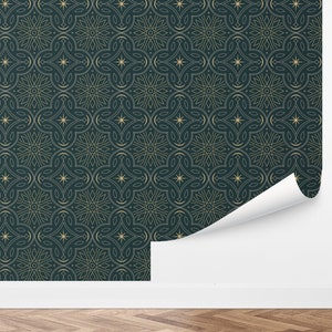 Custom Art Deco Peel and Stick Wallpaper, Removable Wallpaper - Mystic Glamour Wallpaper by Love vs. Design