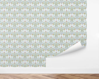 Custom Kids Peel and Stick Wallpaper, Removable Wallpaper - Great Eggspectations by Love vs. Design