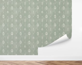 Wildflower Print Wallpaper | Farmhouse, Farm, Vintage, Antique, Rustic, Modern, Barn, Magnolia  | Peel and Stick, Removable, Custom Color