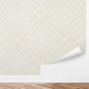 Custom Art Deco Peel and Stick Wallpaper, Removable Wallpaper - Chic Diamonds Wallpaper by Love vs. Design