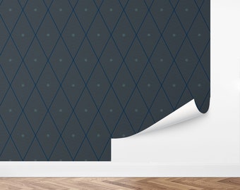 Custom Geometric Peel and Stick Wallpaper, Removable Wallpaper - Spruce Rombo Wallpaper by Love vs. Design