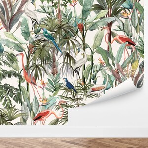 Custom Tropical Peel and Stick Wallpaper, Removable Wallpaper - Tropical Forest Wallpaper by Love vs. Design