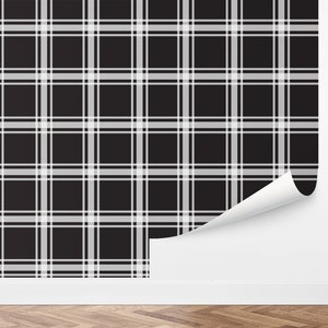 Custom Plaid Peel and Stick Wallpaper, Removable Wallpaper - Basic Plaid Wallpaper by Love vs. Design