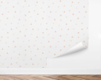 Custom Kids Peel and Stick Wallpaper, Removable Wallpaper - Triangular Intrigue Wallpaper by Love vs. Design