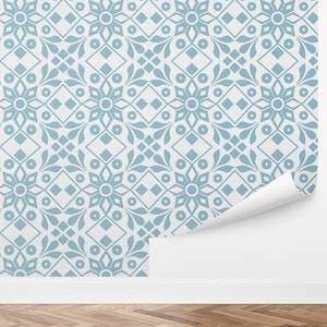 Custom Boho Peel and Stick Wallpaper, Removable Wallpaper - Moroccan Tile by Love vs. Design