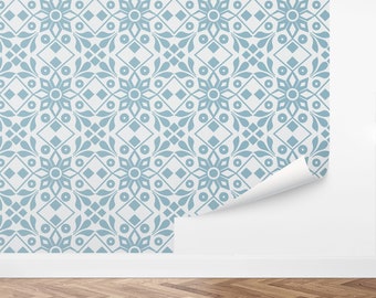Custom Boho Peel and Stick Wallpaper, Removable Wallpaper - Moroccan Tile by Love vs. Design
