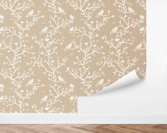 Custom Bird Peel and Stick Wallpaper, Removable Wallpaper - Flying High Wallpaper by Love vs. Design