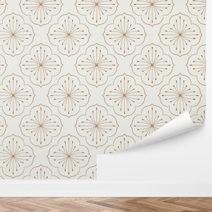 Custom Geometric Wallpaper, Peel and Stick Wallpaper, Removable Wallpaper - Floral Medallion Wallpaper by Love vs. Design