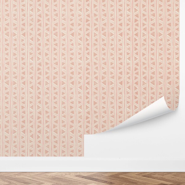 Custom Striped Peel and Stick Wallpaper, Removable Wallpaper - Irregular Triangles Wallpaper by Love vs. Design