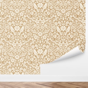 Custom Botanical Peel and Stick Wallpaper, Removable Wallpaper - Enchanting Garden Wallpaper by Love vs. Design