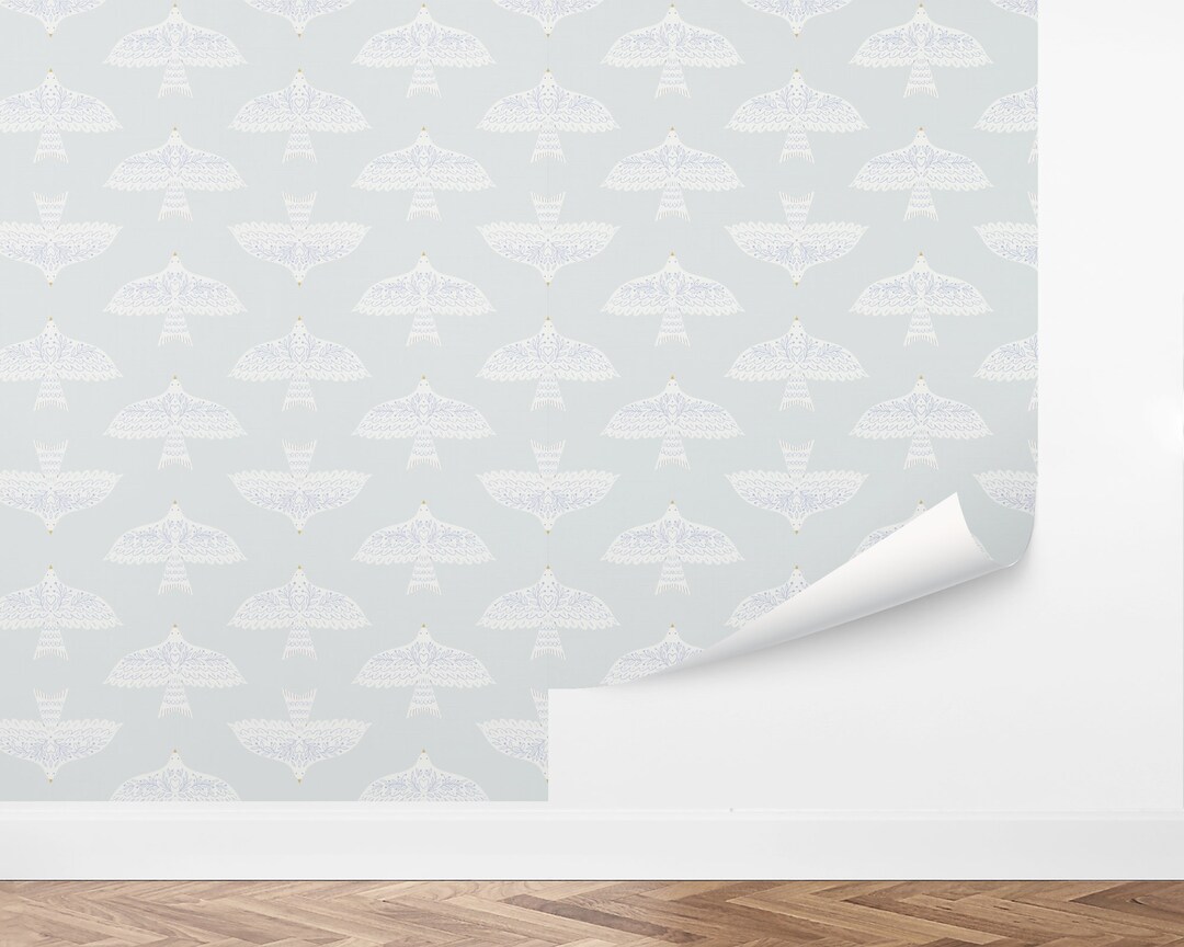 Custom Hygge Peel and Stick Wallpaper, Removable Wallpaper Birds in