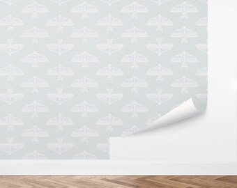 Custom Hygge Peel and Stick Wallpaper, Removable Wallpaper - Birds in Flight Wallpaper by Love vs. Design