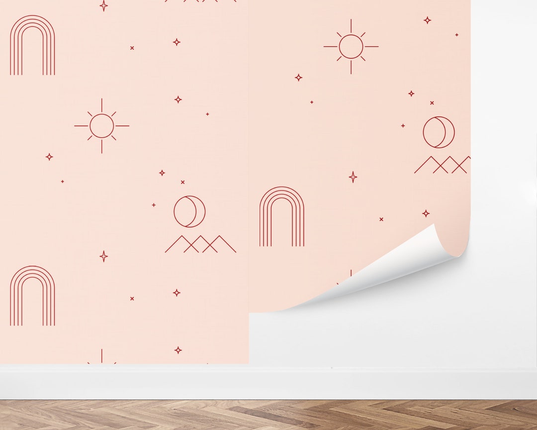 Custom Kids Peel and Stick Wallpaper, Removable Wallpaper - Boho Desert ...