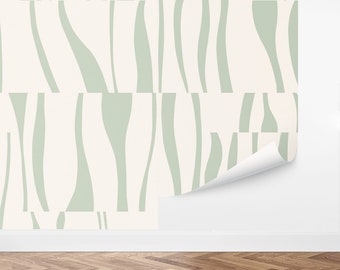 Custom Abstract Peel and Stick Wallpaper, Removable Wallpaper - Organic Curves Wallpaper by Love vs. Design