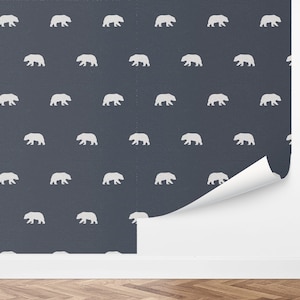 Custom Kids Peel and Stick Wallpaper, Removable Wallpaper - Bear Crossing by Love vs. Design