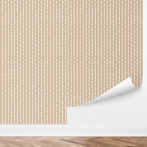 Custom Striped Peel and Stick Wallpaper, Removable Wallpaper - Denim Stitching by Love vs. Design