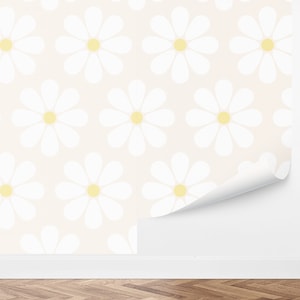 Custom Floral Peel and Stick Wallpaper, Removable Wallpaper - Daisy Chain by Love vs. Design