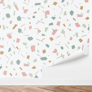Custom Terrazzo Peel and Stick Wallpaper, Removable Wallpaper - Colorful Terrazzo Wallpaper by Love vs. Design