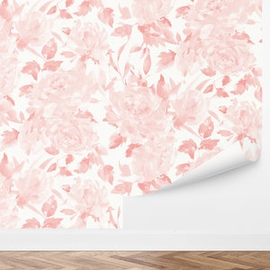 Custom Floral Peel and Stick Wallpaper, Removable Wallpaper - Chintz Blooms Wallpaper by Love vs. Design