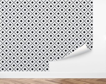 Custom Abstract Peel and Stick Wallpaper, Removable Wallpaper - Nova Grid Wallpaper by Love vs. Design