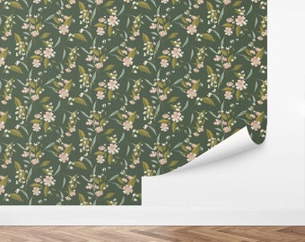 Custom Floral Peel and Stick Wallpaper, Removable Wallpaper - Bursting Field by Love vs. Design