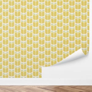 Custom Retro Peel and Stick Wallpaper, Removable Wallpaper - Mod Tulip Wallpaper by Love vs. Design