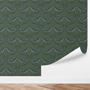 Custom Cabin Peel and Stick Wallpaper, Removable Wallpaper - Trout Upstream by Love vs. Design