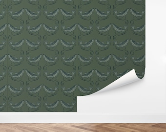 Custom Cabin Peel and Stick Wallpaper, Removable Wallpaper - Trout Upstream by Love vs. Design