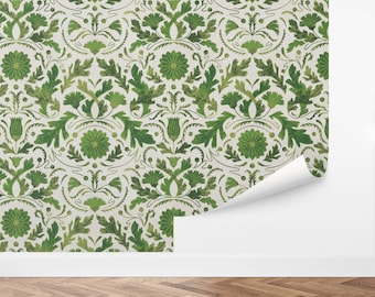 Custom Botanical Peel and Stick Wallpaper, Removable Wallpaper - Vintage Vibes Wallpaper by Love vs. Design