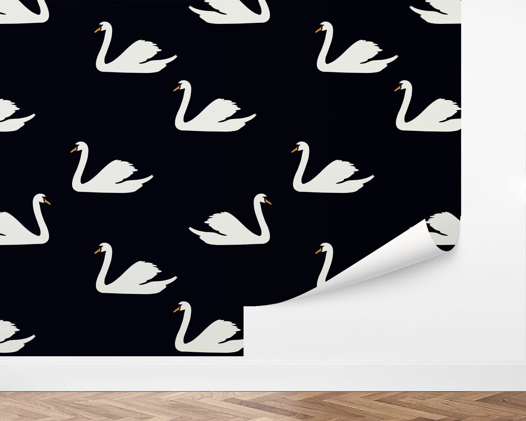 Picture of Custom Kids Peel and Stick Wallpaper, Removable Wallpaper - Simple Swan ...