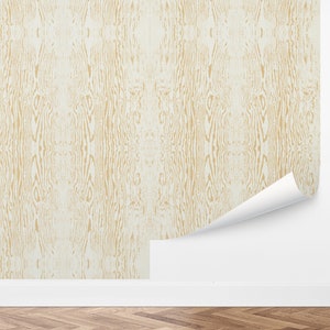 Custom Woodgrain Peel and Stick Wallpaper, Removable Wallpaper - Mirrored Wood Wallpaper by Love vs. Design