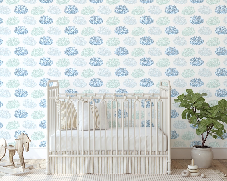Custom Kids Peel and Stick Wallpaper, Removable Wallpaper - Sea Coral ...