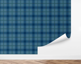 Custom Plaid Peel and Stick Wallpaper, Removable Wallpaper - Custom Plaid Wallpaper by Love vs. Design